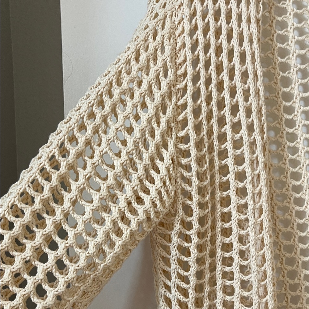 BiBi Beige Open-Knit Cardigan - Picture 5 of 8